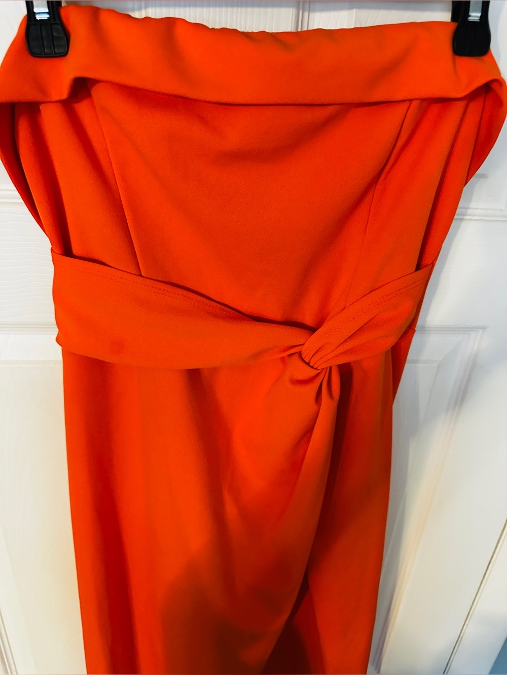 Strapless Orange Knot-Waist Asymmetrical Women's Dress*Fashion Nova*Med/Lg